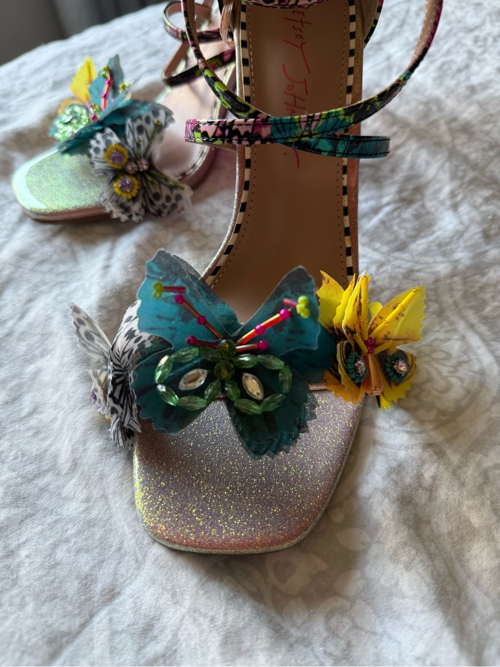 Betsy Johnson Embellished Butterfly Heels- women’s size 7.5 NWOT - Picture 5 of 8